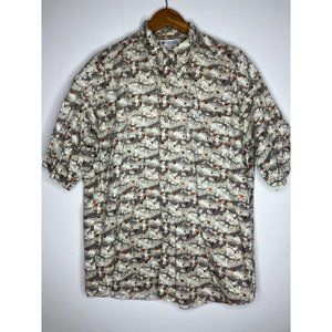 Columbia Men's XL Fish Fishing Print Short Sleeve Button Shirt